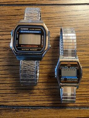 Set Of Vintage Casio Digital Illuminator And Timex K Cell Watches